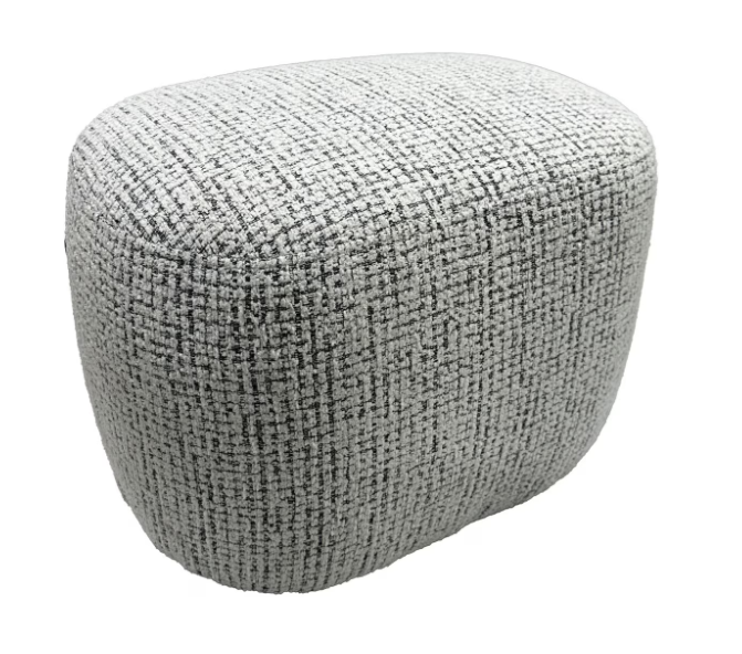 BELLA ACCENT OTTOMAN - WHITE & BLACK