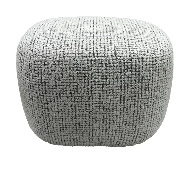 BELLA ACCENT OTTOMAN - WHITE & BLACK