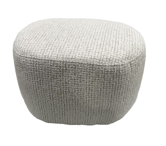 BELLA ACCENT OTTOMAN - WHITE & TAUPE
