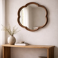 ROUND SQUIGGLE MIRROR - WALNUT