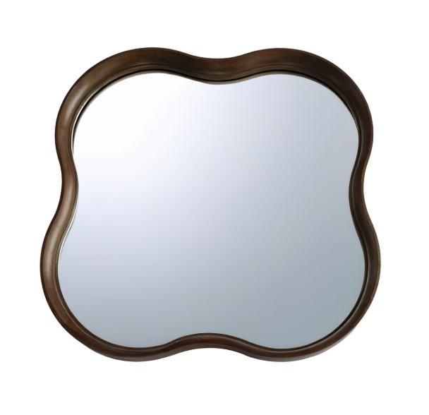 SQUARE SQUIGGLE MIRROR - WALNUT