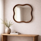 SQUARE SQUIGGLE MIRROR - WALNUT