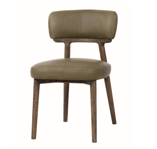 WILLOW DINING CHAIR IN OLIVE LEATHER