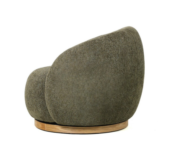 MIAMI SWIVEL CHAIR XL W/WOOD BASE - MOSS GREEN