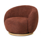MIAMI SWIVEL CHAIR XL W/WOOD BASE - BURNT OCHRE