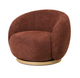 MIAMI SWIVEL CHAIR XL W/WOOD BASE - BURNT OCHRE