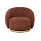 MIAMI SWIVEL CHAIR XL W/WOOD BASE - BURNT OCHRE