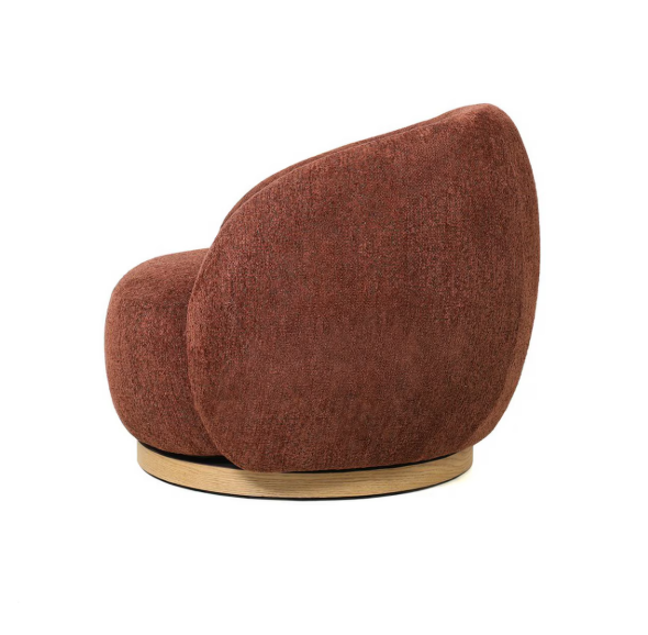 MIAMI SWIVEL CHAIR XL W/WOOD BASE - BURNT OCHRE