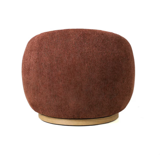 MIAMI SWIVEL CHAIR XL W/WOOD BASE - BURNT OCHRE