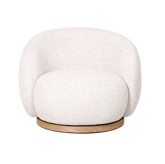 MIAMI SWIVEL CHAIR XL W/WOOD BASE - EGGSHELL