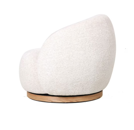 MIAMI SWIVEL CHAIR XL W/WOOD BASE - EGGSHELL
