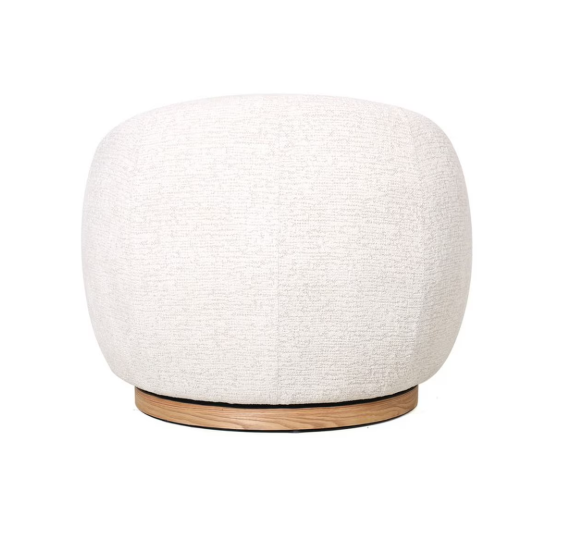 MIAMI SWIVEL CHAIR XL W/WOOD BASE - EGGSHELL