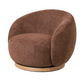 MIAMI SWIVEL CHAIR XL W/WOOD BASE - TOBACCO