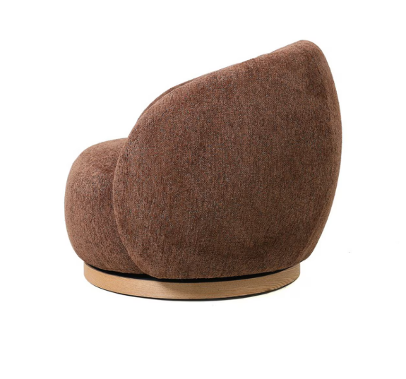 MIAMI SWIVEL CHAIR XL W/WOOD BASE - TOBACCO