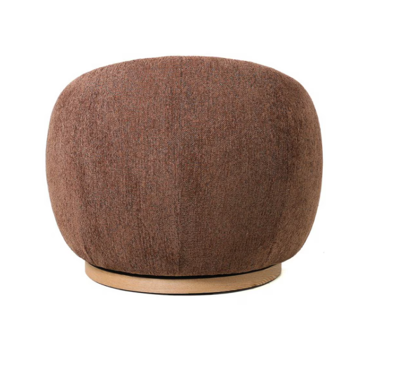 MIAMI SWIVEL CHAIR XL W/WOOD BASE - TOBACCO