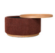 MIAMI TRAY OTTOMAN XL W/WOOD BASE - BURNT OCHRE