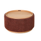 MIAMI TRAY OTTOMAN XL W/WOOD BASE - BURNT OCHRE