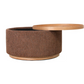 MIAMI TRAY OTTOMAN XL W/WOOD BASE - TOBACCO