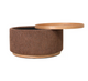 MIAMI TRAY OTTOMAN XL W/WOOD BASE - TOBACCO