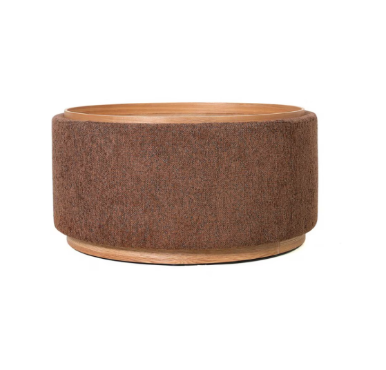 MIAMI TRAY OTTOMAN XL W/WOOD BASE - TOBACCO