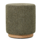 MIAMI OTTOMAN W/WOOD BASE - MOSS GREEN