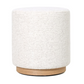 MIAMI OTTOMAN W/WOOD BASE - EGGSHELL