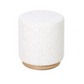 MIAMI OTTOMAN W/WOOD BASE - EGGSHELL