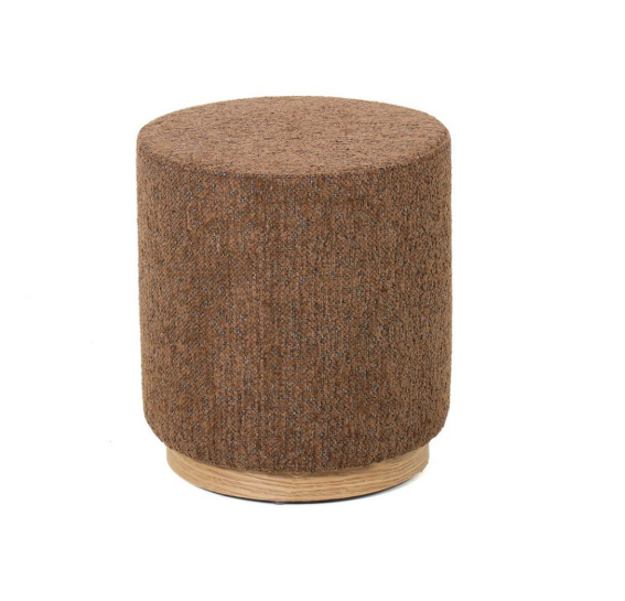 MIAMI OTTOMAN W/WOOD BASE - TOBACCO