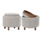 LUNA OTTOMAN - TAUPE W/ REVERSIBLE ASH WOODEN TRAY