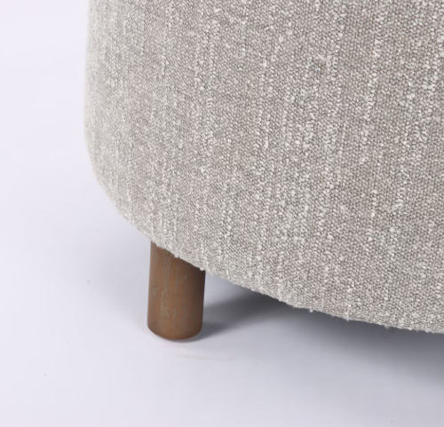LUNA OTTOMAN - TAUPE W/ REVERSIBLE ASH WOODEN TRAY