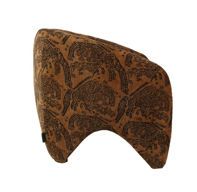 HUNTRESS ACCENT CHAIR - CHENILLE FABRIC - TIGER / BROWN