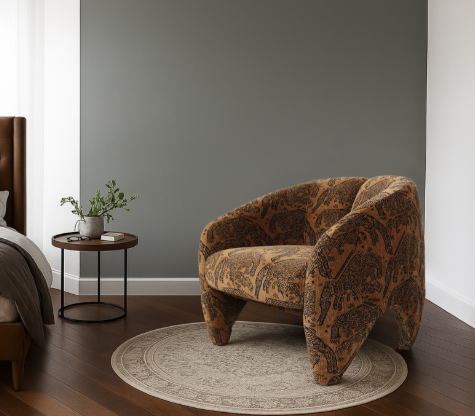 HUNTRESS ACCENT CHAIR - CHENILLE FABRIC - TIGER / BROWN