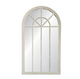 VINTAGE CREAM CHURCH WINDOW MIRROR