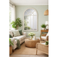 VINTAGE CREAM CHURCH WINDOW MIRROR