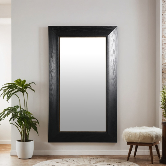 BLACK OAK RECTANGLE WALL MIRROR