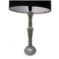 TABLE LAMP - WOOD - SILVER LEAF FINISH / SH- BALCK LINEN