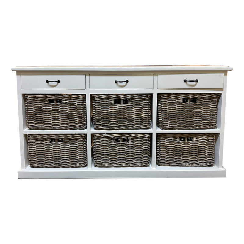 Surabaya White Buffet with Baskets