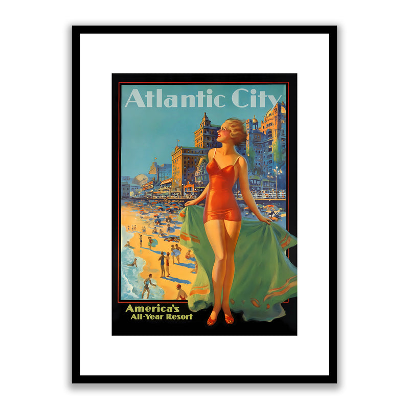 Atlantic City Travel Poster Framed Print