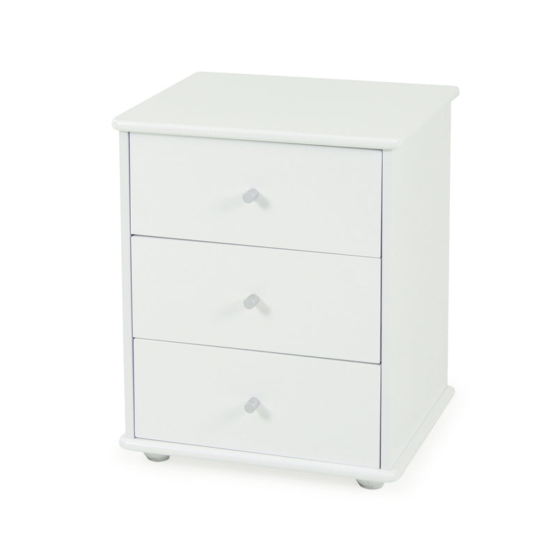 Ablaze 3 Drawer Bedside White