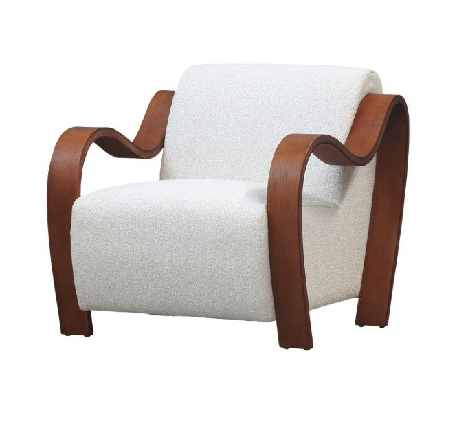 ASCOT CLUB CHAIR W/ WHITE TEDDY FABRIC