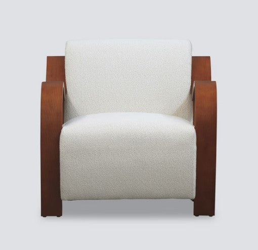 ASCOT CLUB CHAIR W/ WHITE TEDDY FABRIC