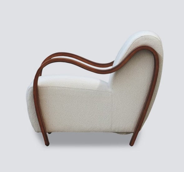 ASCOT CLUB CHAIR W/ WHITE TEDDY FABRIC