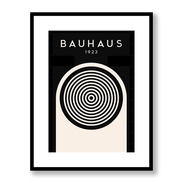 Bauhaus Black Circle Framed Print