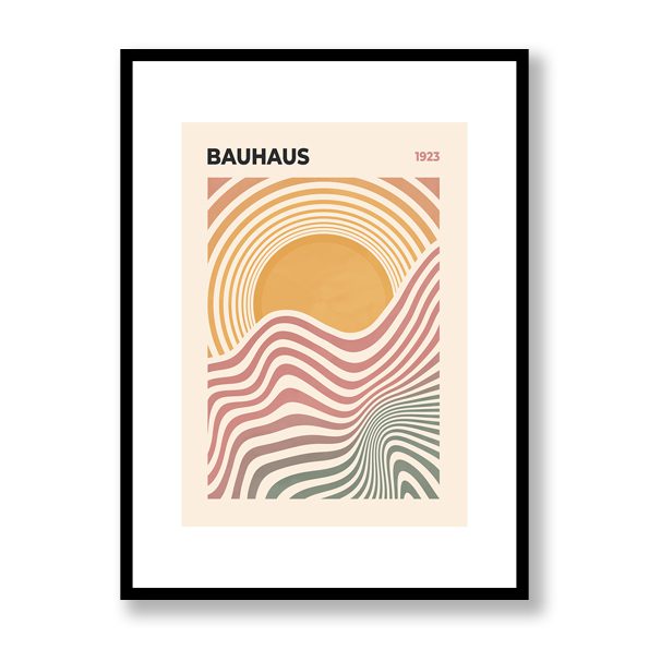 Bauhaus Muted Sun Framed Print