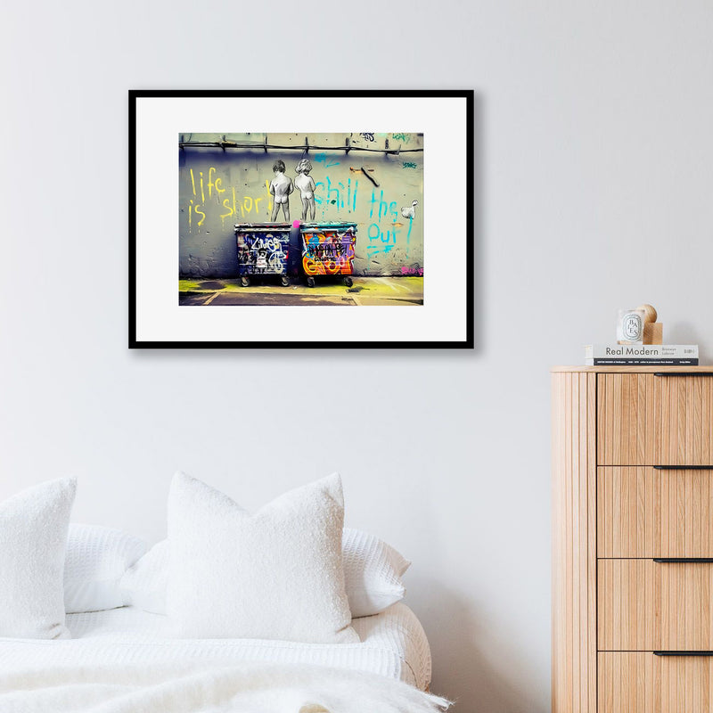 Banksy Chill the Duck Out Framed Print