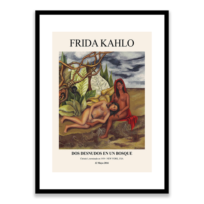 Frida Kahlo Dos Desnudos en un Bosque Framed Print