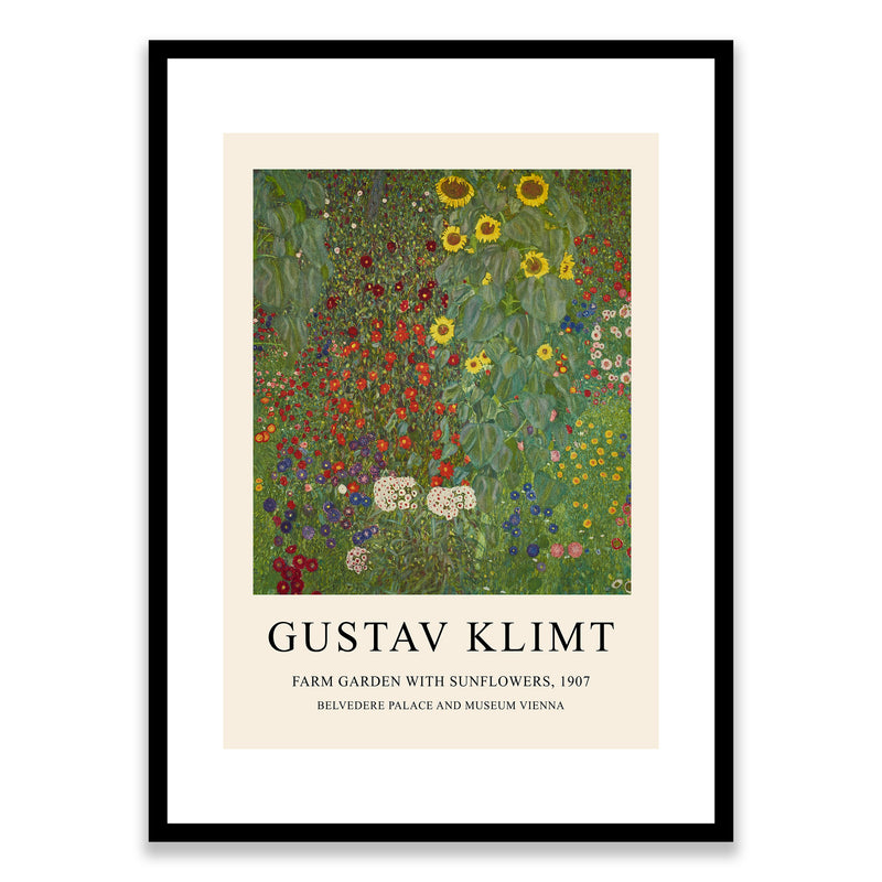 Gustav Klimt Farm Garden with Sunflowers 1907 Framed Print