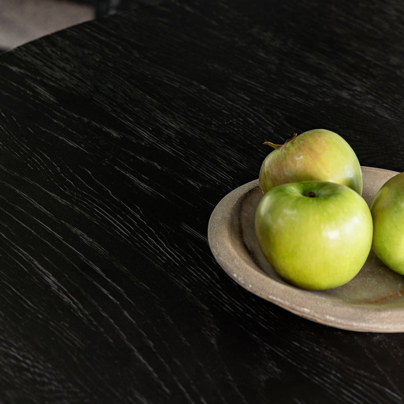 VAASA ROUND OAK DINING TABLE MATTE BLACK - 150CM