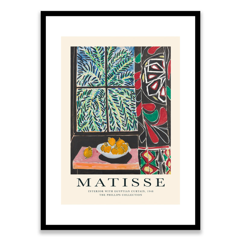 Matisse Interior with Egyptian Curtain 1948 Framed Print