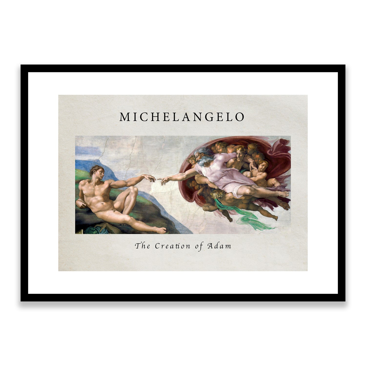 Michelangelo The Creation of Adam Framed Print